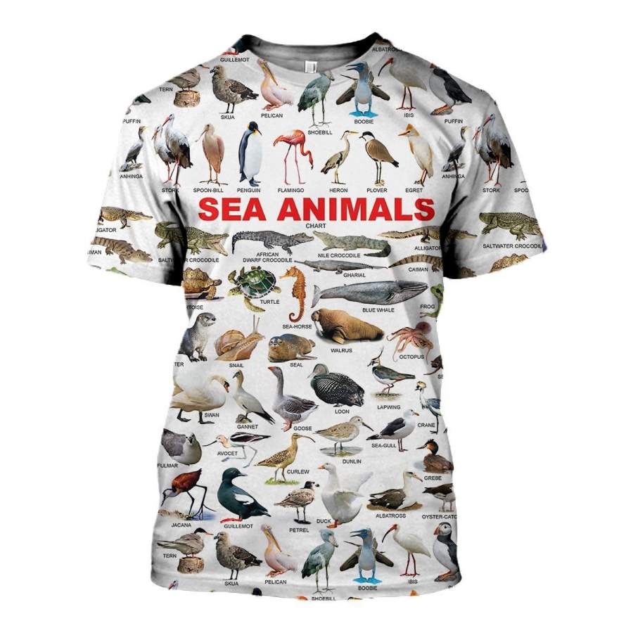 3D All Over Printed Sea Animals Shirts and Shorts