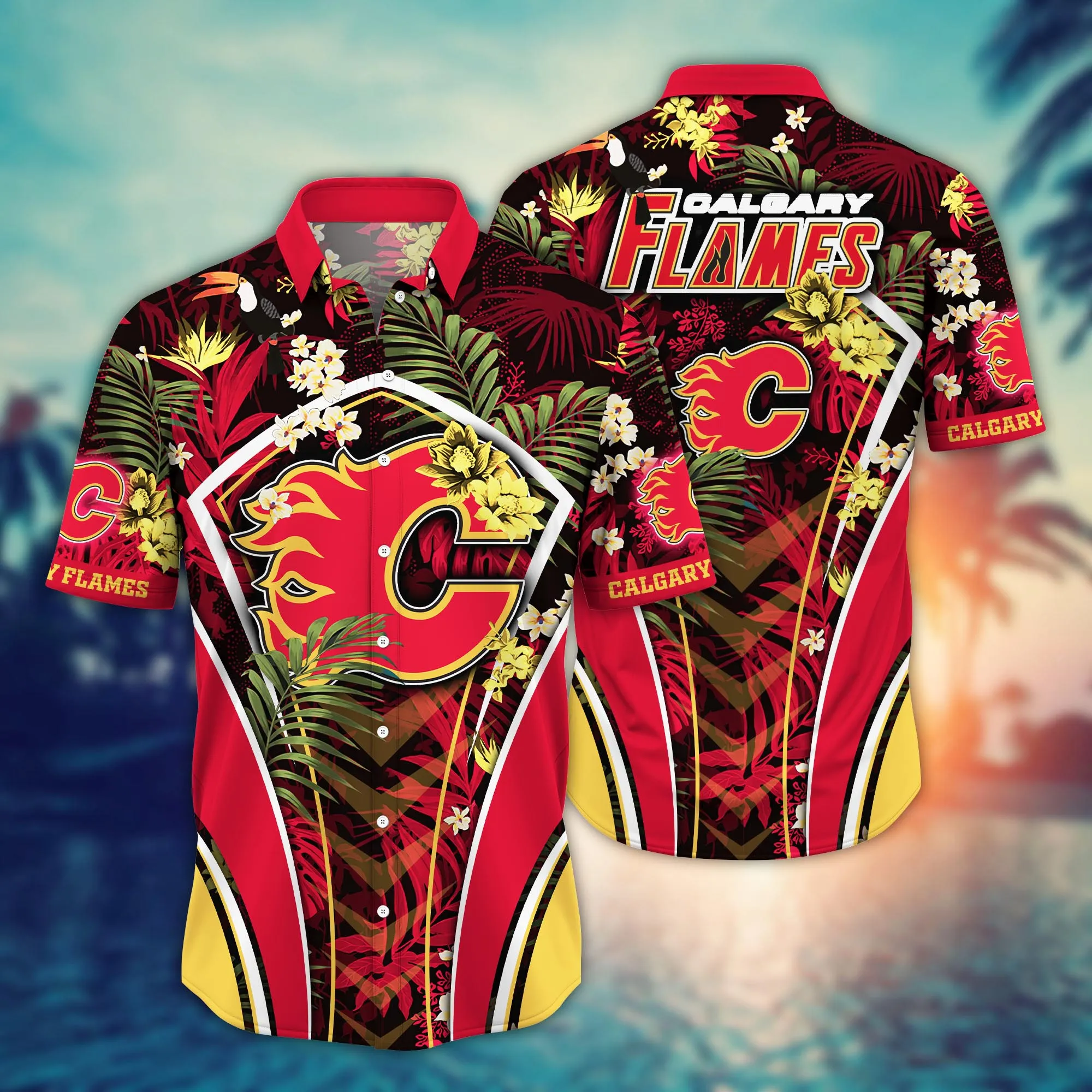 Calgary Flames Nhl Hawaiian Shirt Vacation Spots Finals Match Shirts