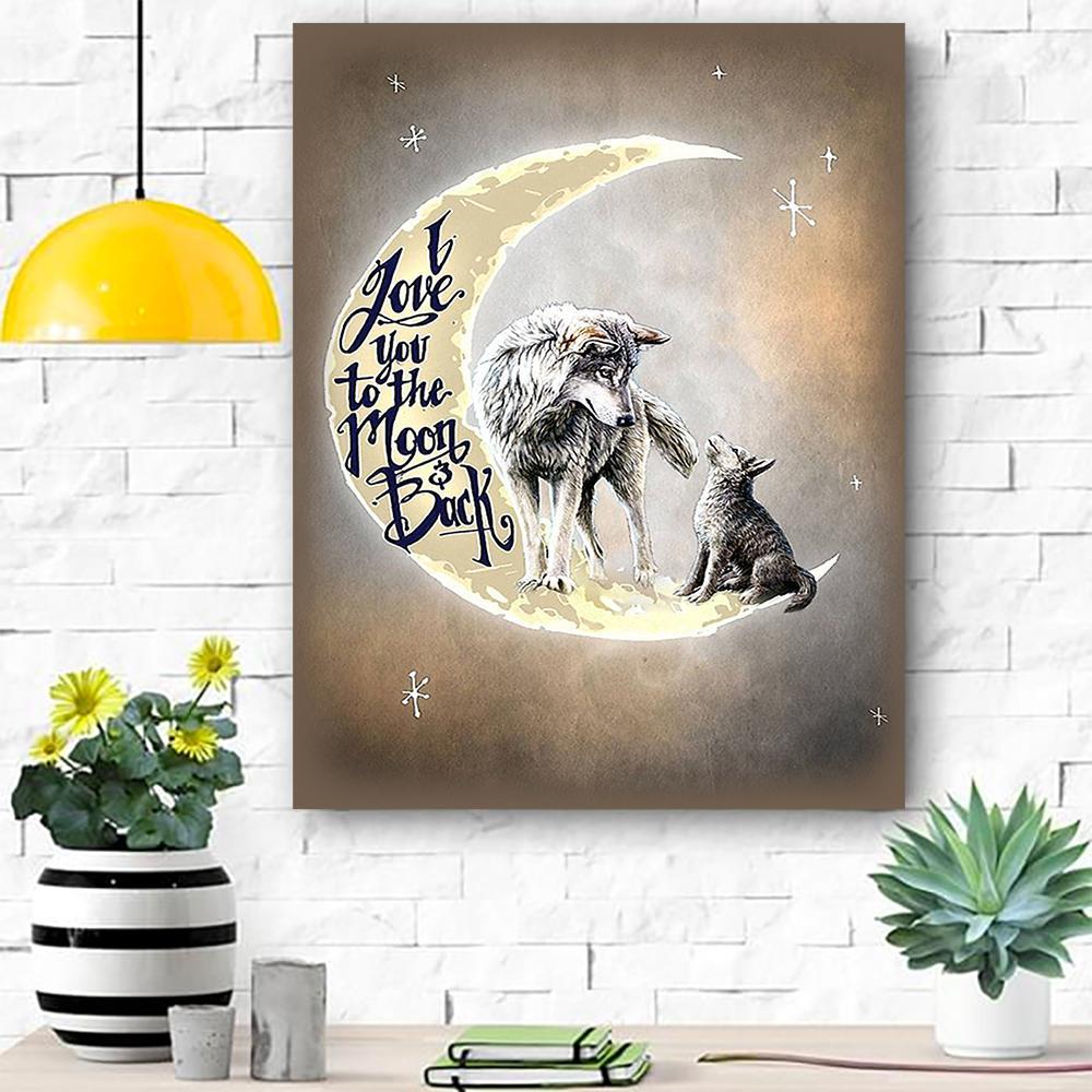 To My Daughter Canvas Wolf Room Home Decor Print Matte Canvas – Gift For Daughter – Home Room Wall Decor Matte Canvas – Mostsuit