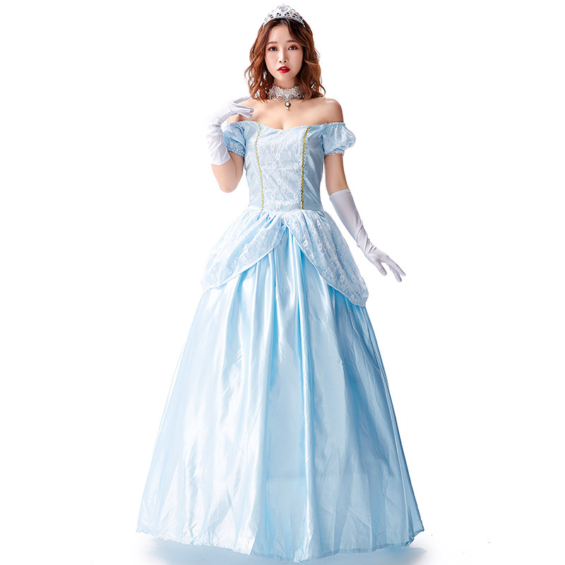 Woman Party Dress Princess Arier Anna Elsa Costume for Adult Belle Snow White Jasmine Aurora Cendrillon Cosplay Halloween Dress alx