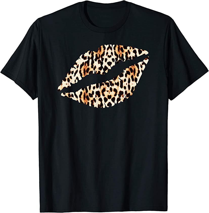 Cool Lips Kiss Me Leopard Cheetah Print T-Shirt T-Shirt