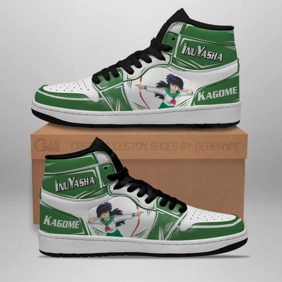 Kagome High Top Shoes Inuyasha Anime Sneakers Leather