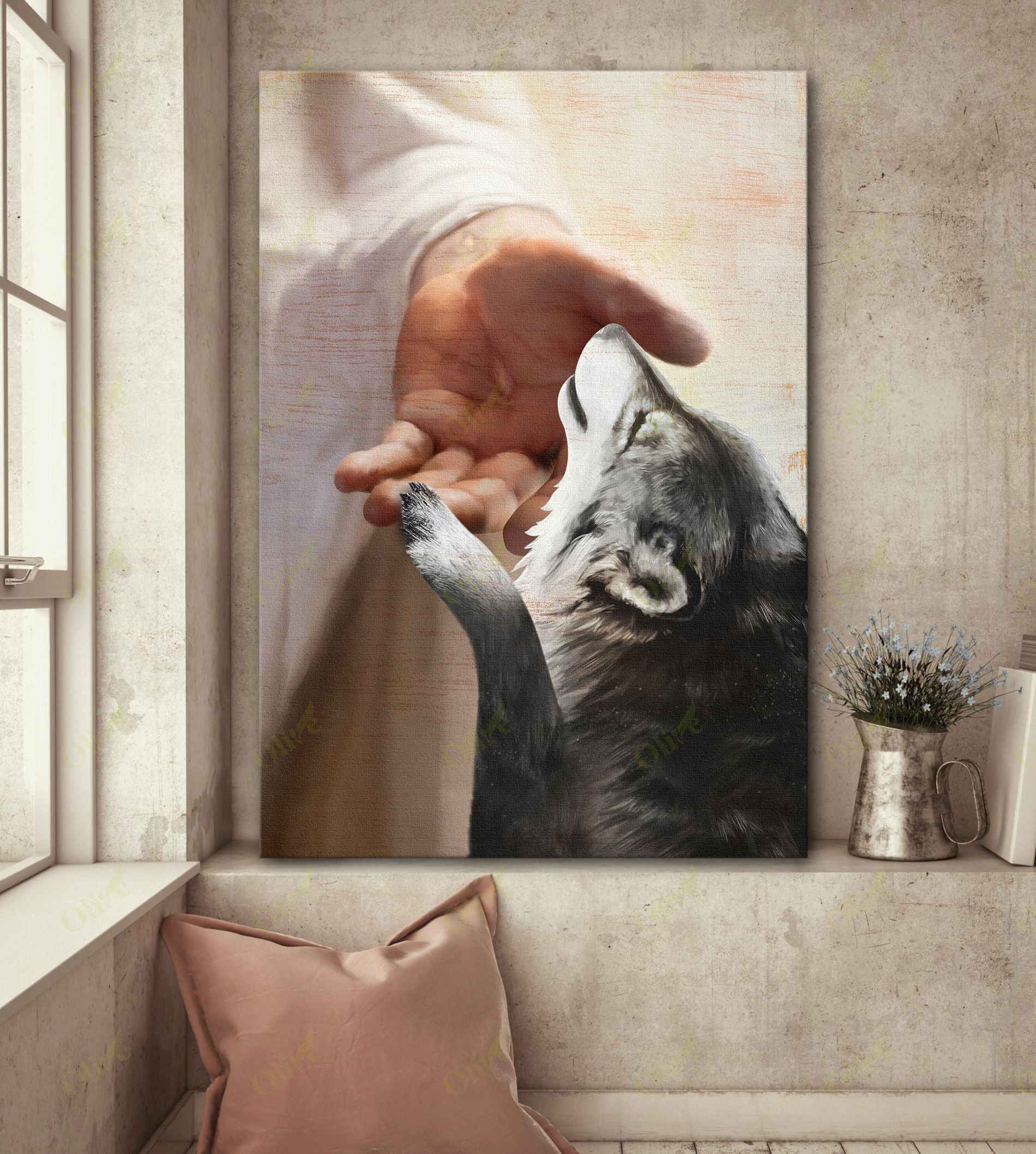 Wolf – Take My Hand Canvas Wall Art Home Decor