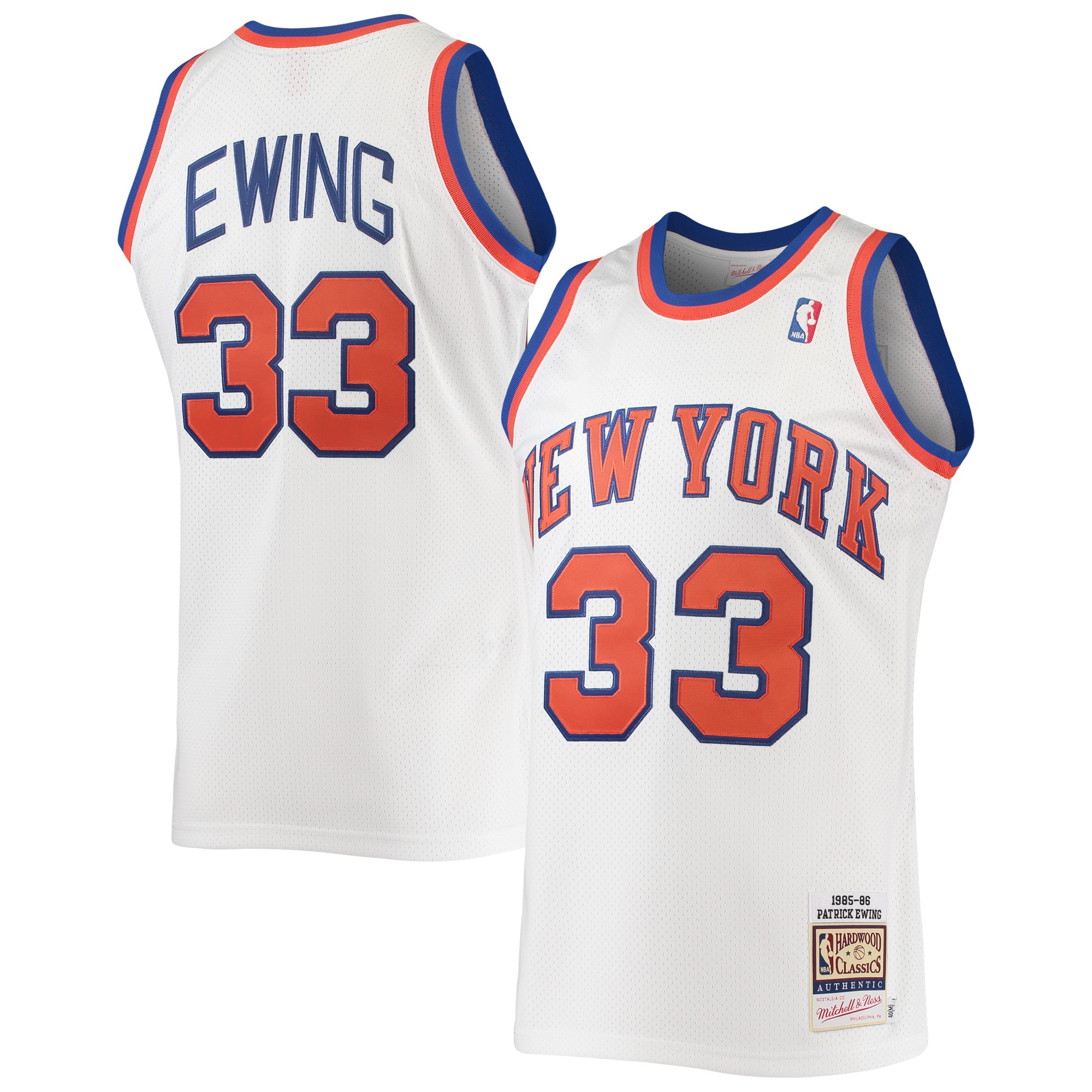 Patrick Ewing New York Knicks Mitchell & Ness 1985/86 Hardwood Classics Authentic Jersey – White