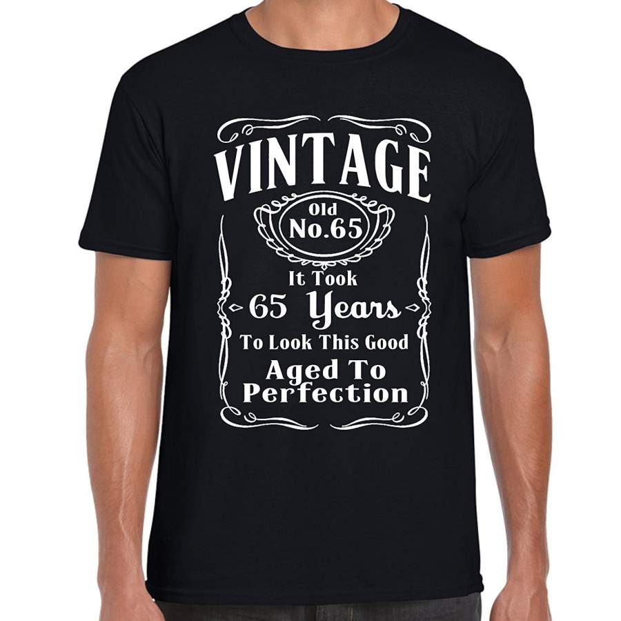 Vintage 65 Aged To Perfection – 65Th Birthday T Shirt Men’S Short Sleeve T-Shirt