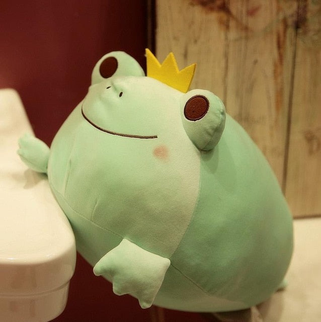 Cute Crown Frog Prince Plush Stuffed Pillow Doll Toy