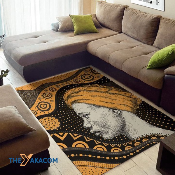 Tribal African Girl Art Rectangle Area Rug Floor Decor