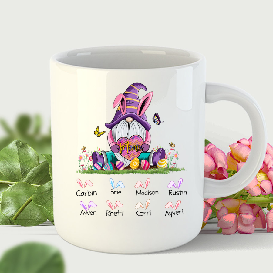 Gnome Bunny Mimi Custom Names Mug