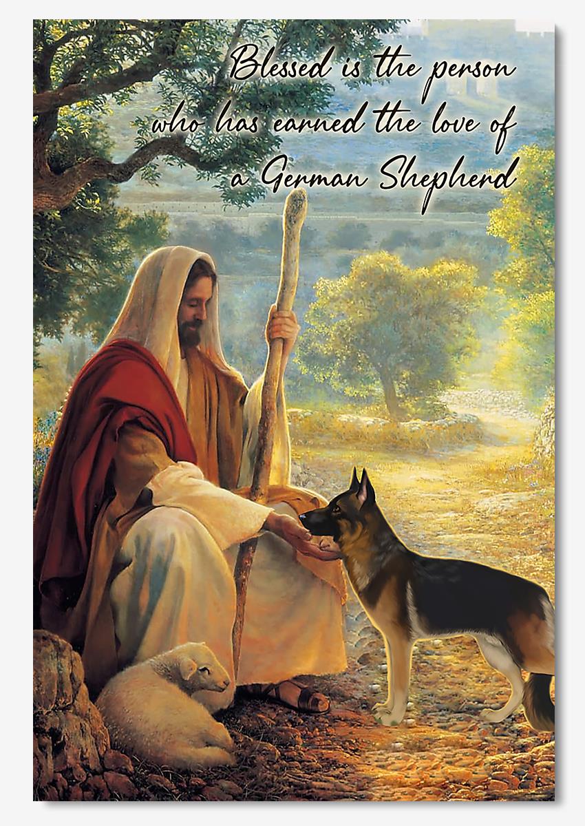 God With German Shepherd God Wall Art For Home Decor Dog Lovers Gifts 