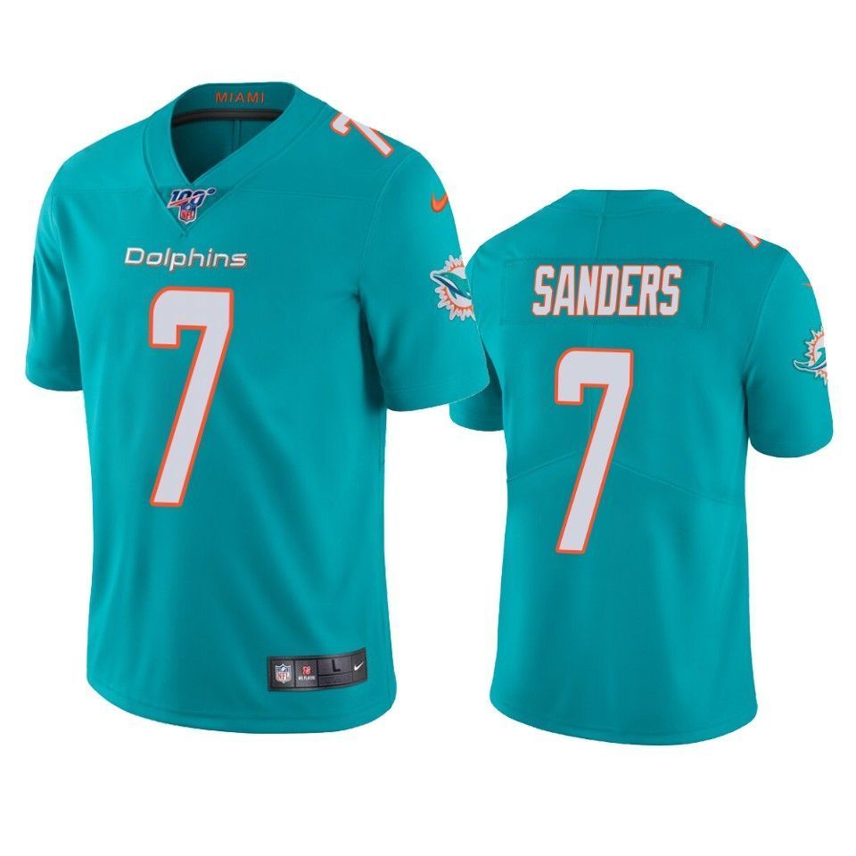 Dolphins Jason Sanders Limited Jersey Aqua 100Th Season