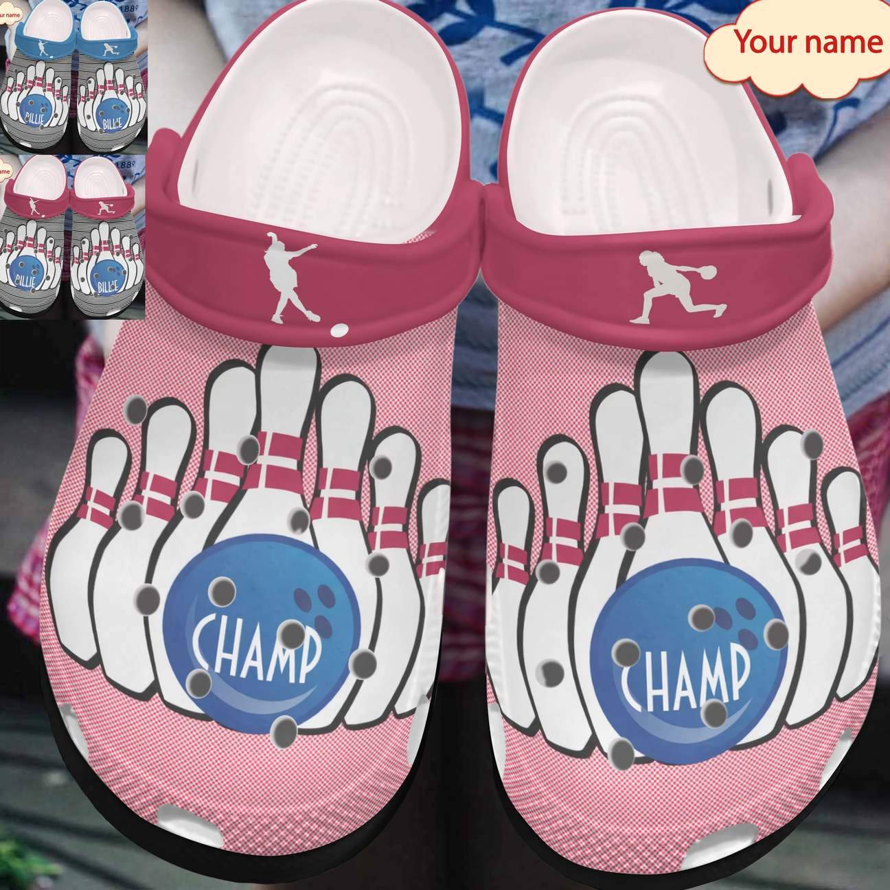 Bowling Personalized Clog, Custom Name, Text, Color, Number Fashion Style For Women, Men, Kid, Print 3D Let’S Bowl