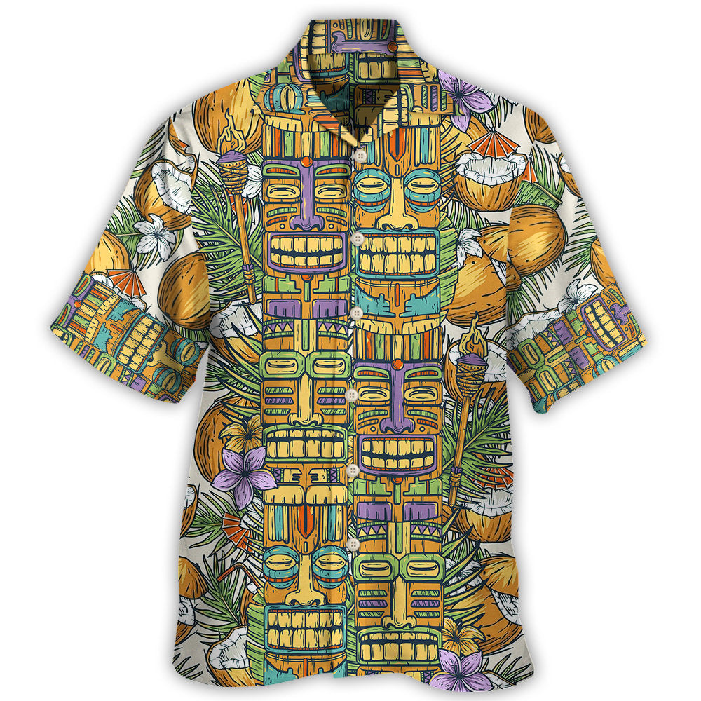 Tiki Tradition Tribal Mask And Coconut Tropical Hawaii Shirt Ha68445