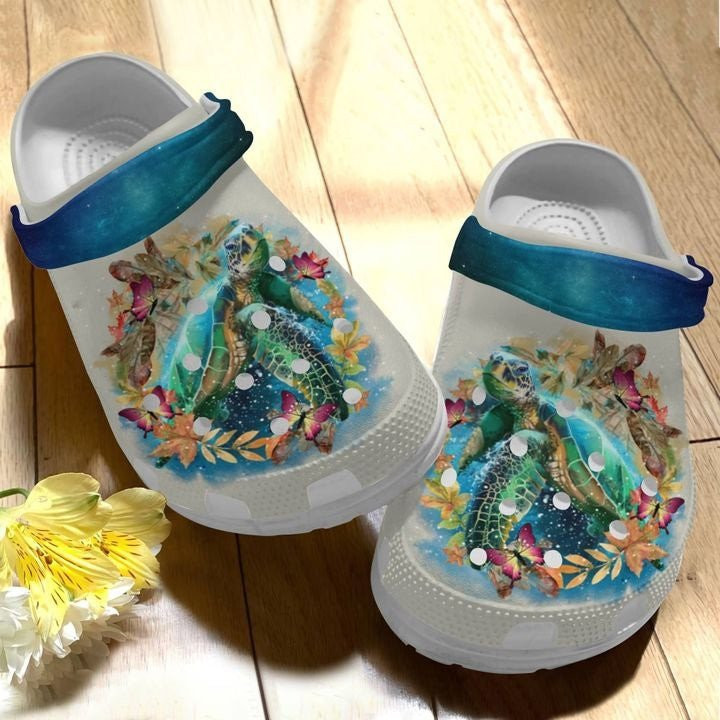 Galaxy Turtle Shoes – Sea Turtle In The Ocean Crocbland Clog