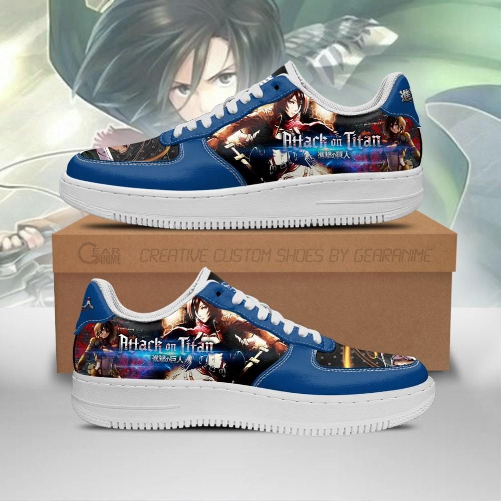 Mikasa Ackerman Attack On Titan Aot Air Force Shoes Sneakers Custom Anime