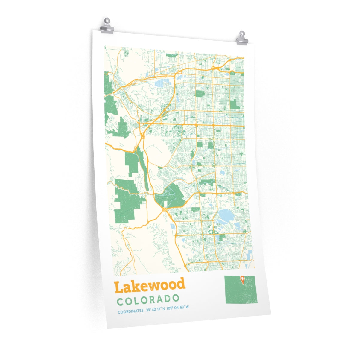 Lakewood Colorado City Street Map Poster - Poster Art Design