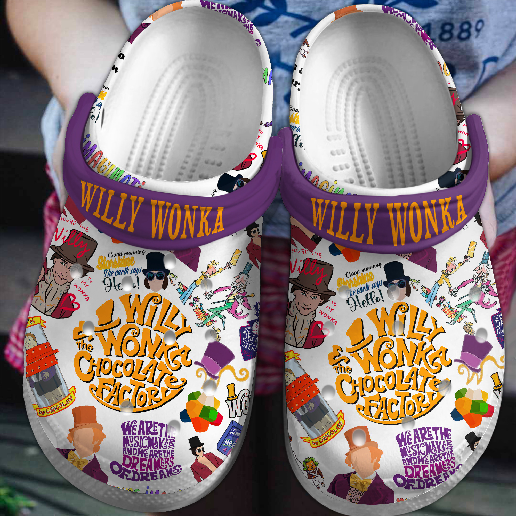 Willy Wonka Movie Crocs Crocband Clogs Shoes Comfortable For Men Women and Kids