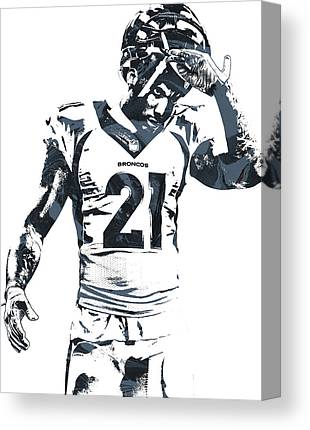 Aqib Talib Denver Broncos Pixel Art Joe Hamilton Canvas Print