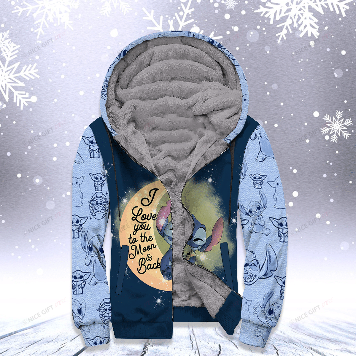 I Love You To The Moon & Back Fleece Zip Hoodie Fzh-D8J8