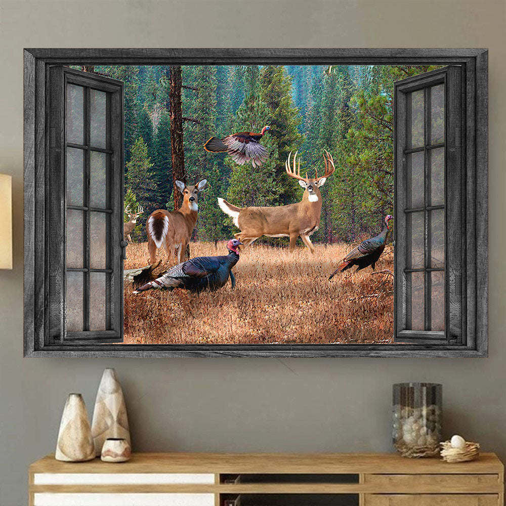 Blacktail Deer 3D Wall Art Home Decor Gift Couple Peacock Hunting Lover