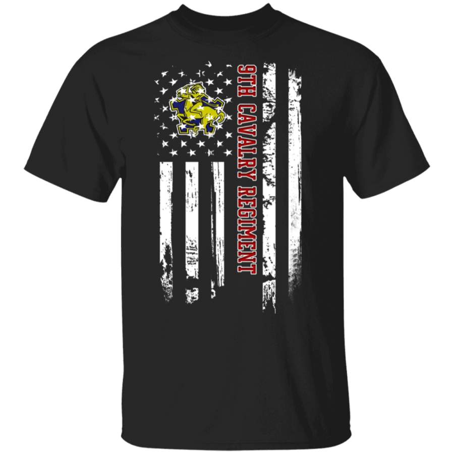 9th Cavalry Regiment Veteran American Flag Father’s Day Veteran’s Day Tshirt