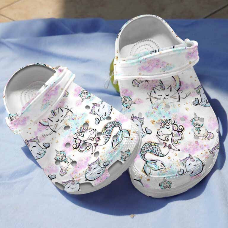 Cute Unicorn In Mermaid Clogs Shoes Birthday Christmas Gifts