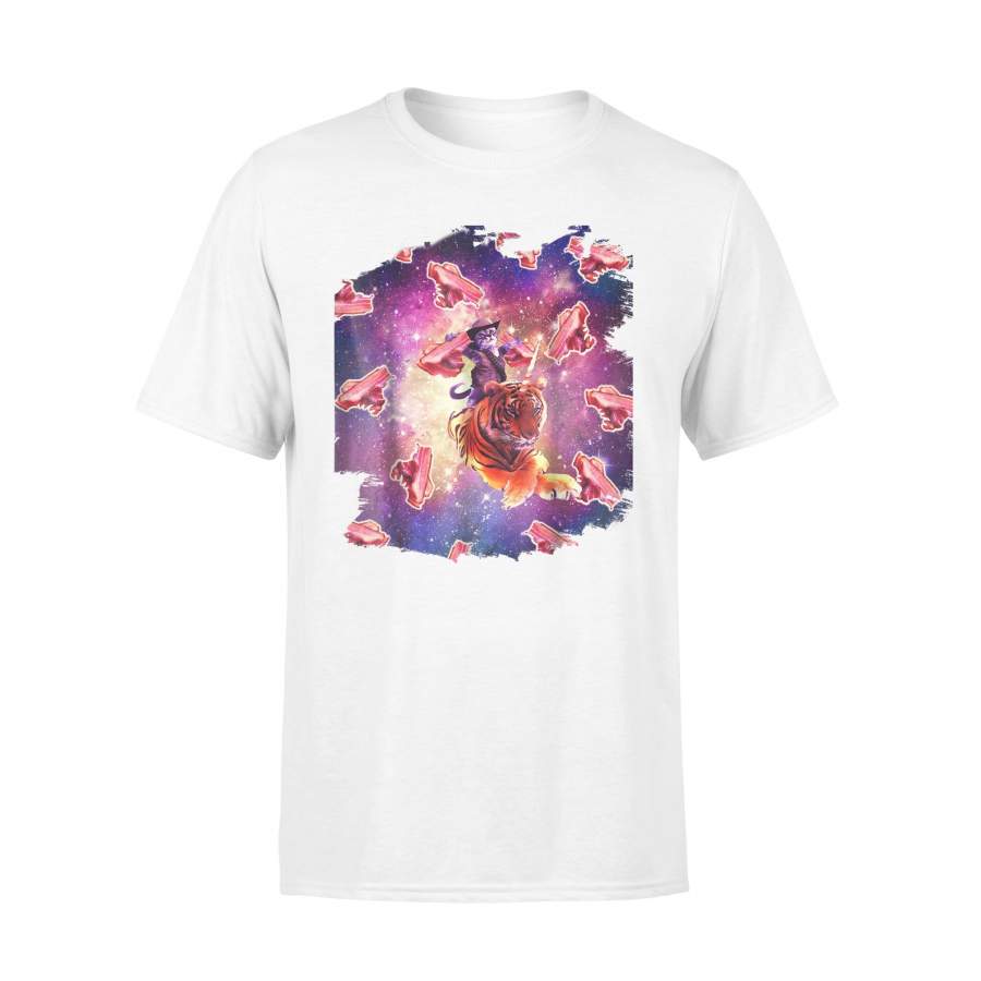 Cowboy Space Cat On Tiger Unicorn – Bacon T Shirt