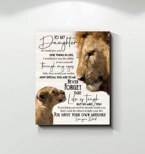 Skitongifts Poster No Frame, Lion Dad To My Daughter You Have Your Own Matches Portrait, Wall Art Decor