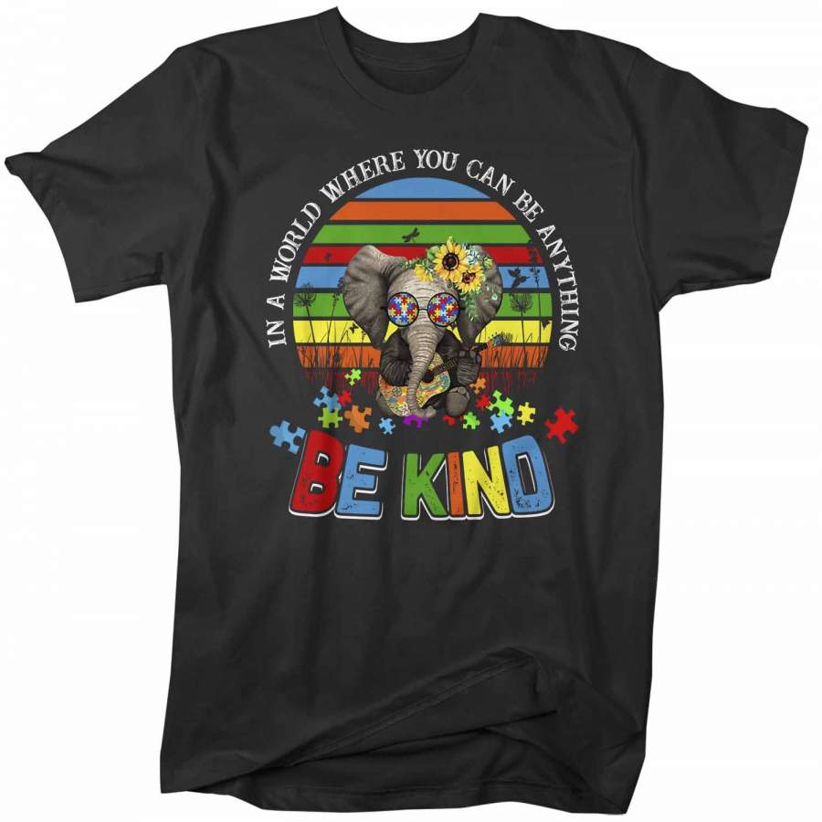 Men’s Autism Awareness T Shirt Be Kind Shirt Autism Elephant Shirt Boho Autism Shirt Autism Awareness Shirt