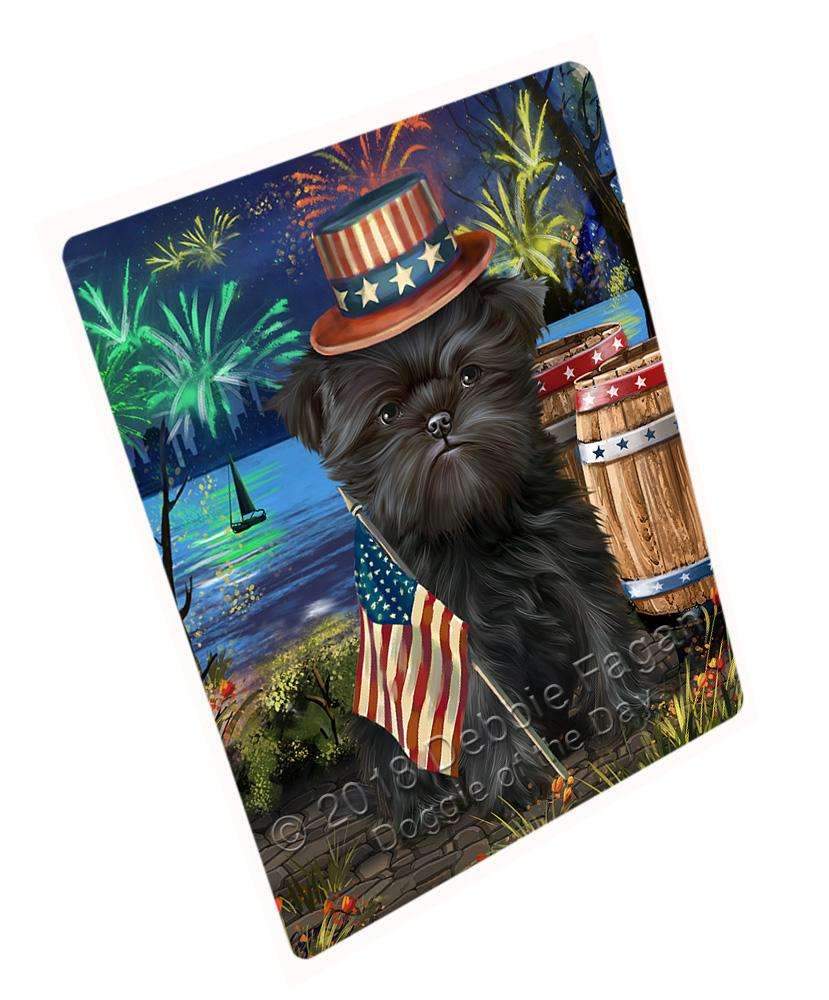 4Th Of July Independence Day Fireworks Affenpinscher Dog At The Lake Blanket Blnkt74163