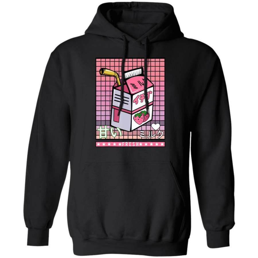 90s Japanese Otaku Stylish Aesthetic Milk Drink Japan-Lover Hoodie