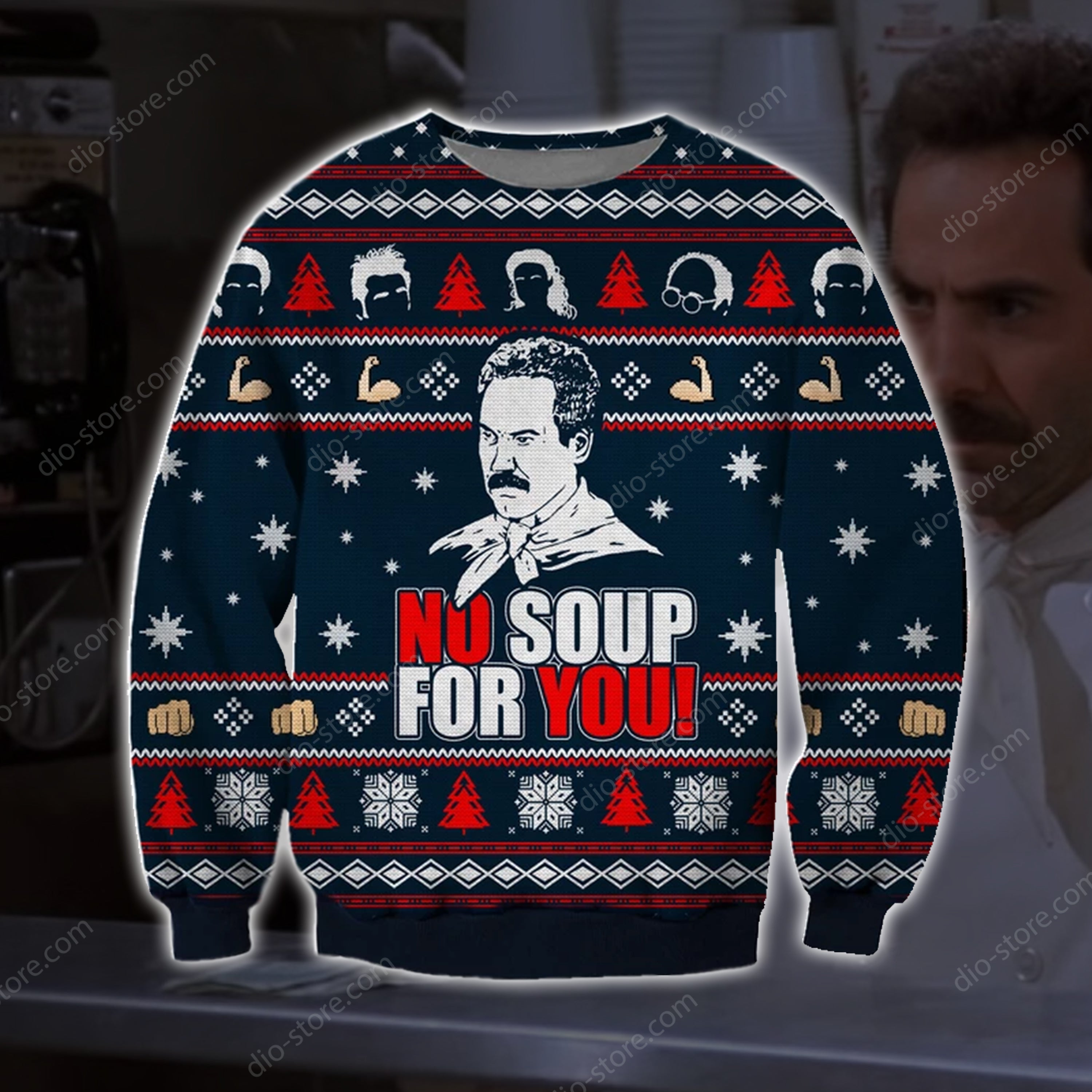 No Soup For You Knitting Pattern 3D Print Ugly Christmas Sweater T-Shirt