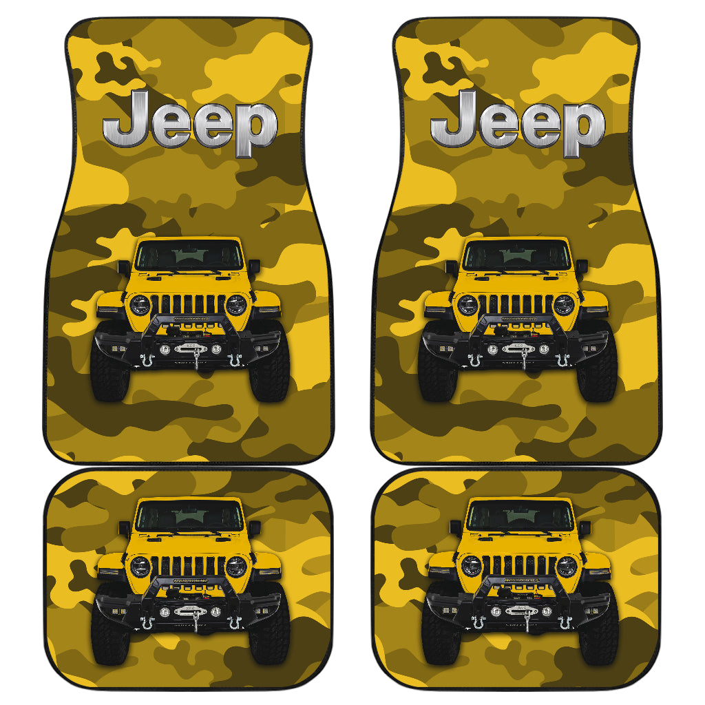 Yellow Jeep Camouflage Car Floor Mats Car Accessories