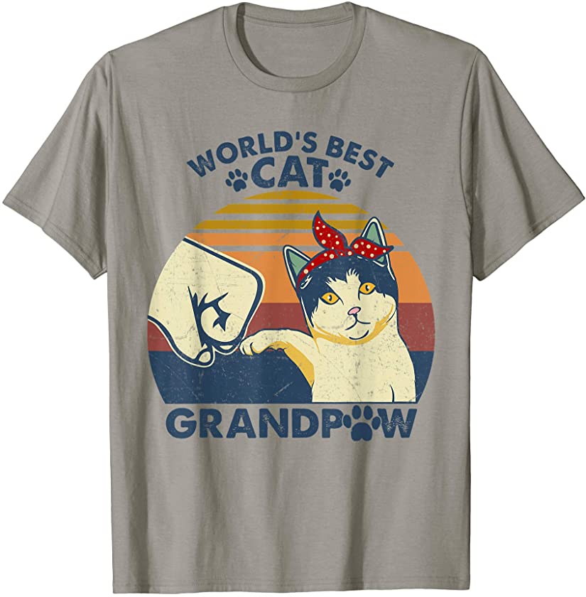 World’s Best Cat Grandpaw Vintage Grandpa Cat Lover T-Shirt