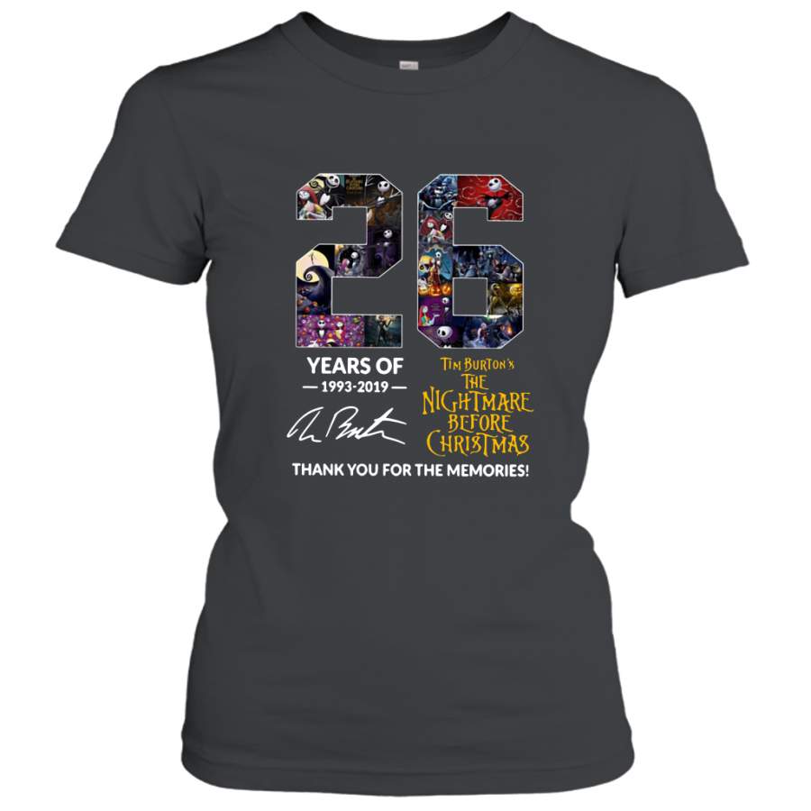 26 Years of Tim Burton’s the Nightmare Before Christmas thank you for the memories shirt Women’s T-Shirt