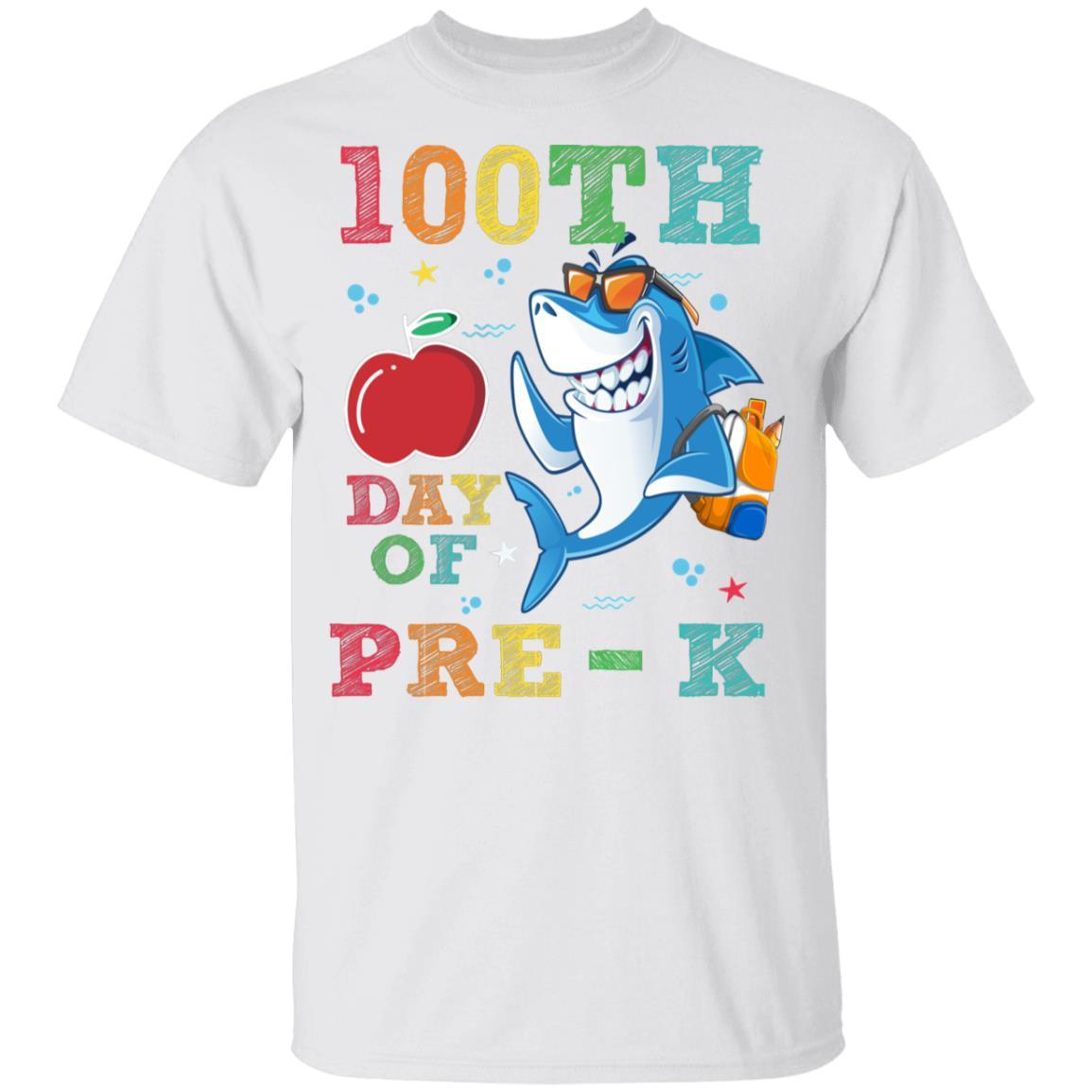 100Th Day Of Pre-K Shark Teacher Student Back To School 2021 Youth T-Shirt