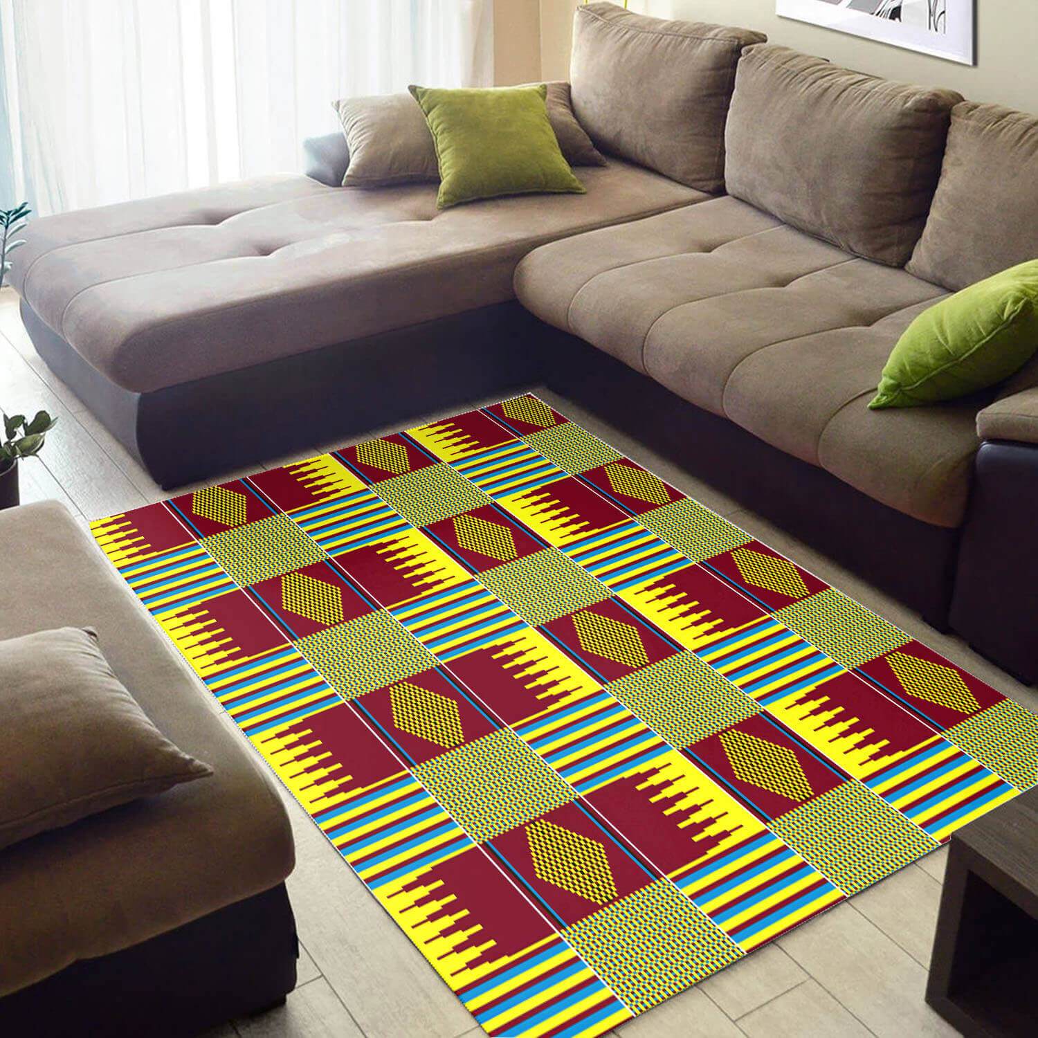 Modern African Style Rugs Graphic African Style Afrocentric Art African Large Carpet African Inspired Living Room WBG3490