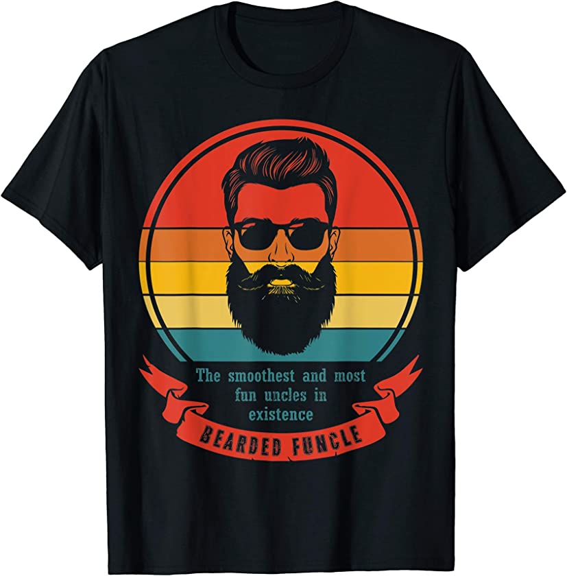 Bearded Funcle Funny Uncle Definition Distressed Vintage T-Shirt