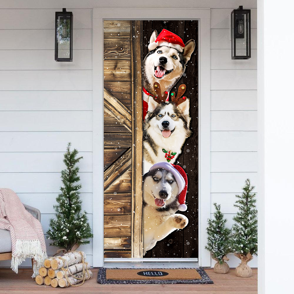 Tmarc Tee Husky Door Cover Christmas Gift Home Decor