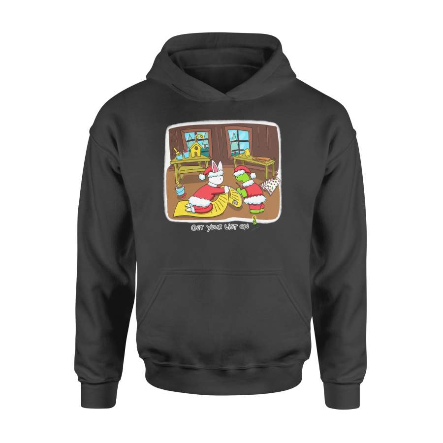 Christmas Gift Idea Rabbits And Turtles Are Wearing Santa Clothes And Writing Lists Get Your List – Standard Hoodie