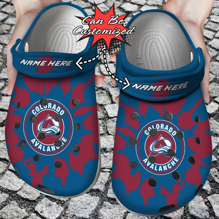 Hockey Crocss – Personalized C.Avalanche Color Splash Clog Shoes