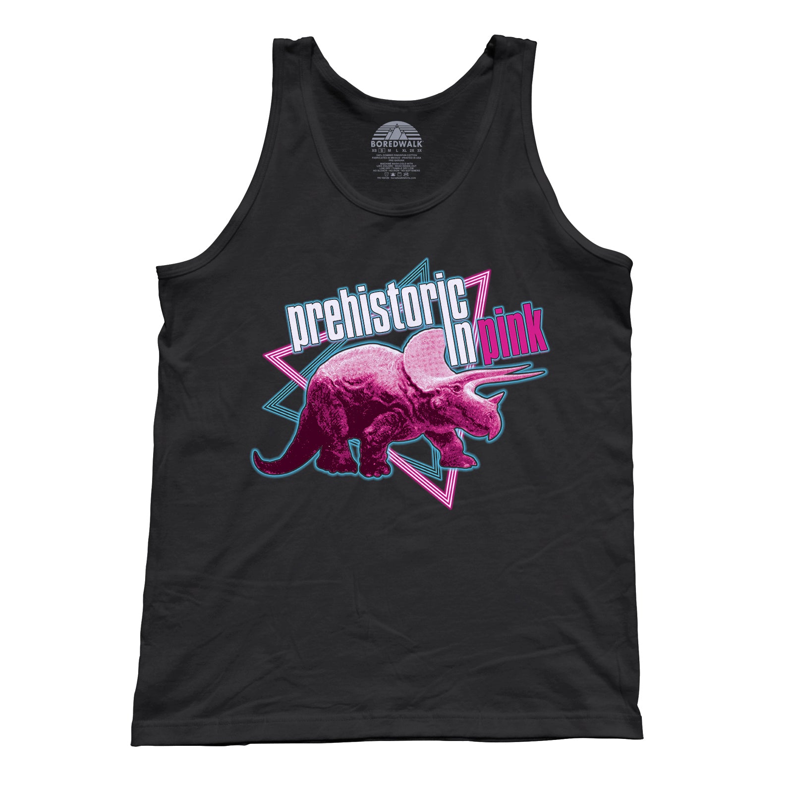 Unisex Prehistoric In Pink Triceratops Tank Top – Funny Dinosaur Shirt