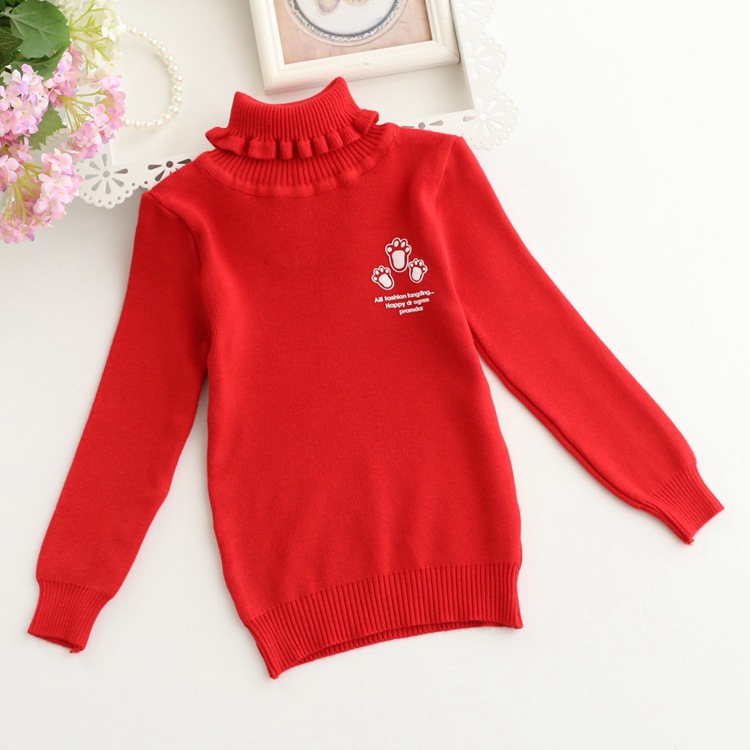 Soft Baby Girl Turtleneck Knitted Sweater Clothes Autumn Winter Children Clothing Cute Knitted Pullover Kids Turtleneck Sweaters alx