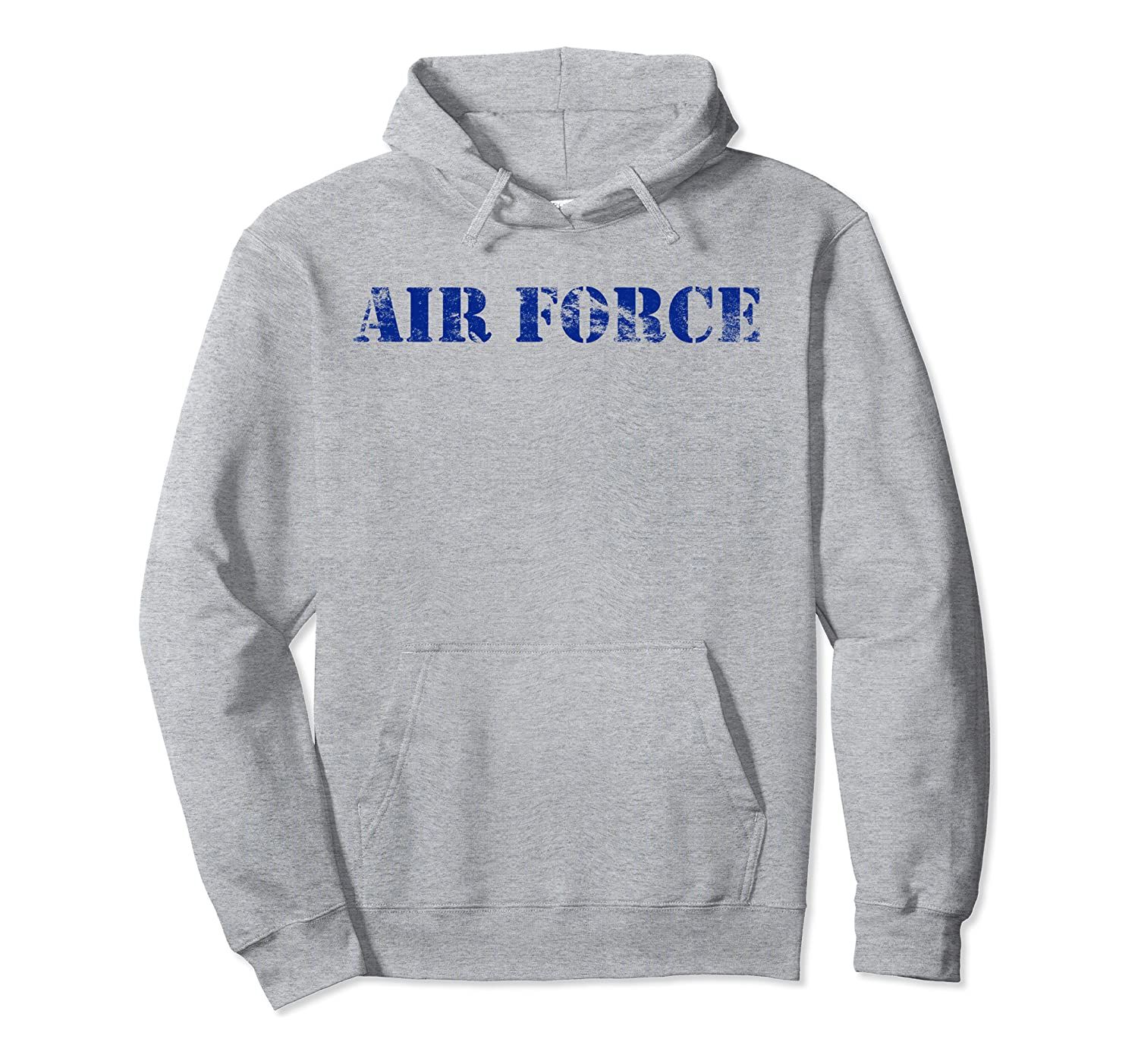 Vintage US Air Force (USAF) Stencil Blue Text Distressed Gr Pullover Hoodie, T-Shirt, Sweatshirt, Tank Top, Racerback, Dolman