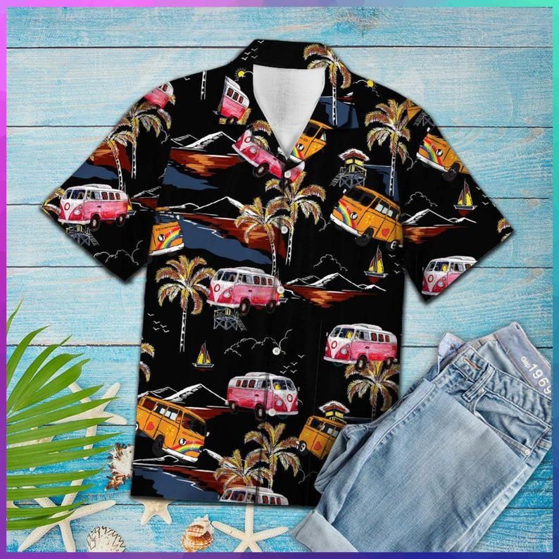 Tropical Hippie Car Multicolor Amazing Design Hawaiian Shirt Dhc18064457