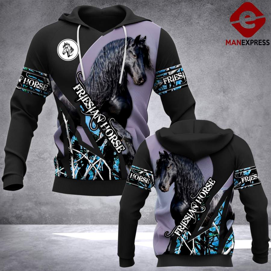 TT Friesian Horse Camo 3D printed hoodie