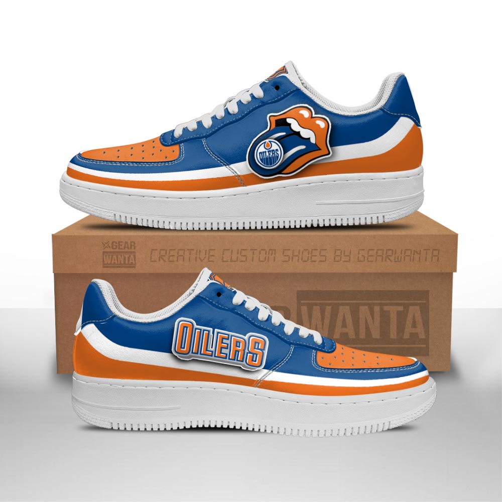 Edmonton Oilers Air Sneakers Custom Force Shoes Sexy Lips For Fans