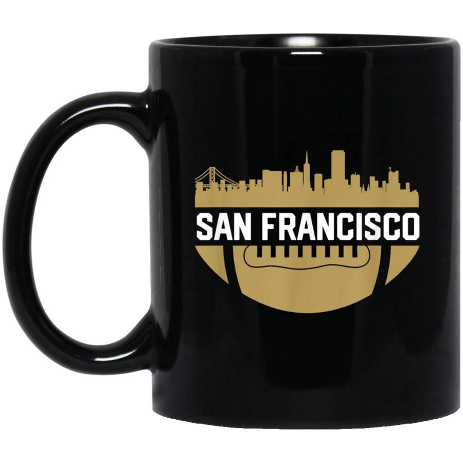 Vintage Downtown San Francisco Cali Skyline Football Mug