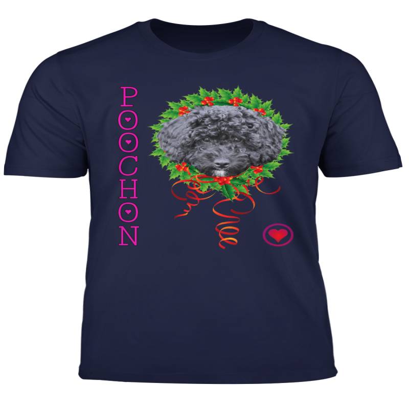 Poochon Puppy Dog Poodle Cross Christmas Noodle Cute Party T Shirt