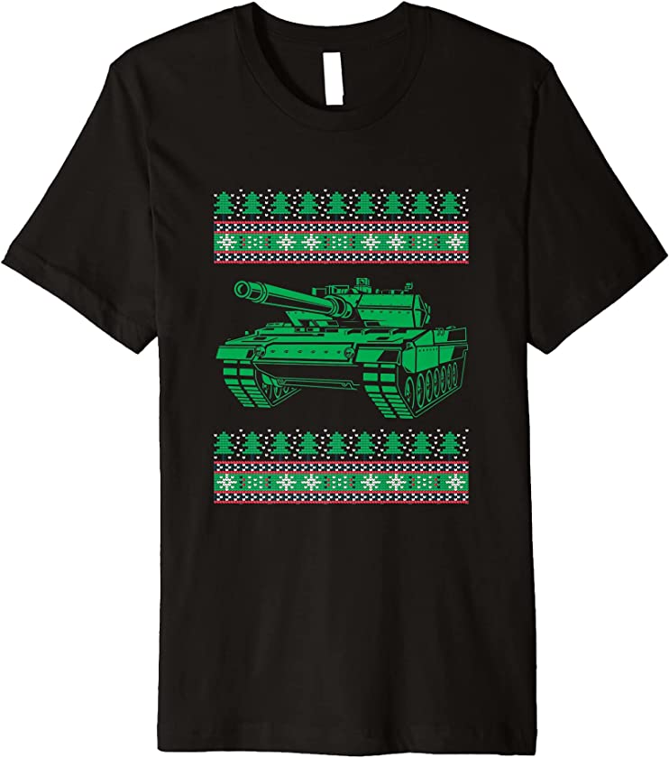 Ugly Christmas X-Mas Battle Tank Santa Claus New Year Army Premium T-Shirt