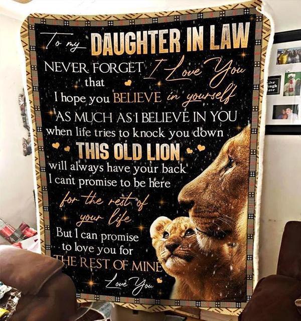 To My Daughter-In-Law I Can Promise To Love You Fleece Blanket Gift For Family,Birthday,Daughter,Son,Lion Lovers Gift Home Decor Bedding Couch Sofa Soft And Comfy Cozy